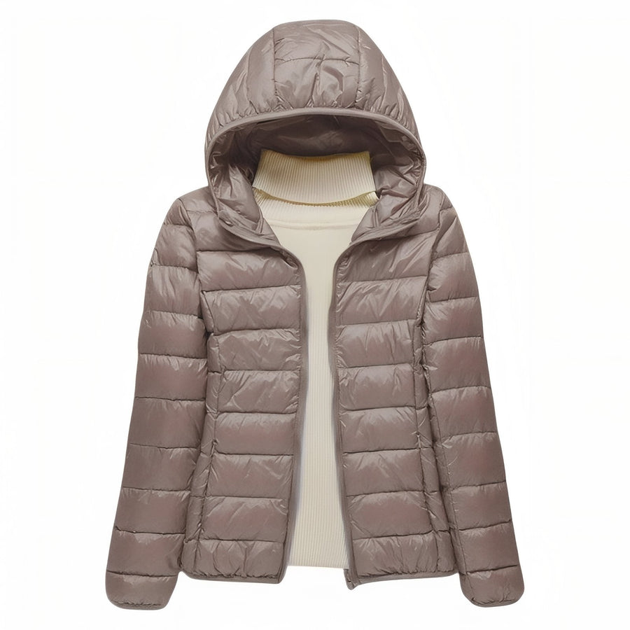 Women's Packable Down Hiking Jacket Lightweight Hooded Outdoor Coat – product view 33 | Great Lakes Outdoor