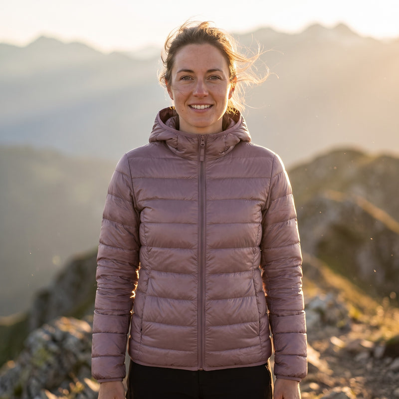 Women's Packable Down Jacket Lightweight Hooded Puffer Coat, product photo 3