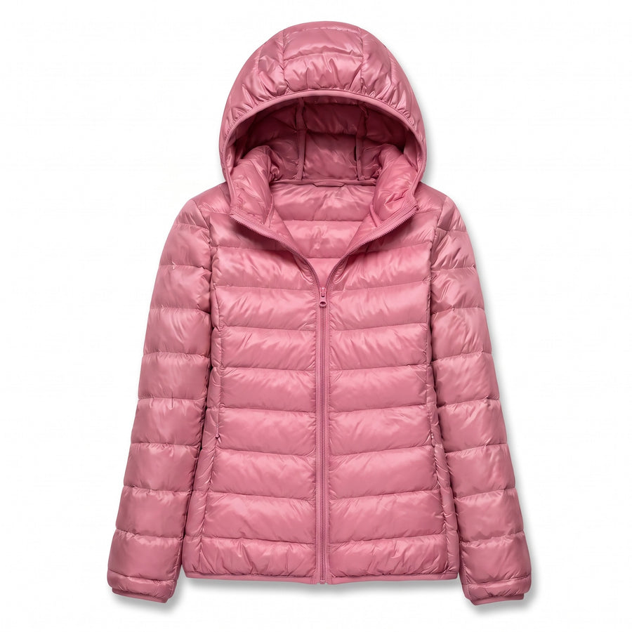 Women's Packable Down Jacket Lightweight Hooded Puffer Coat, product photo 9