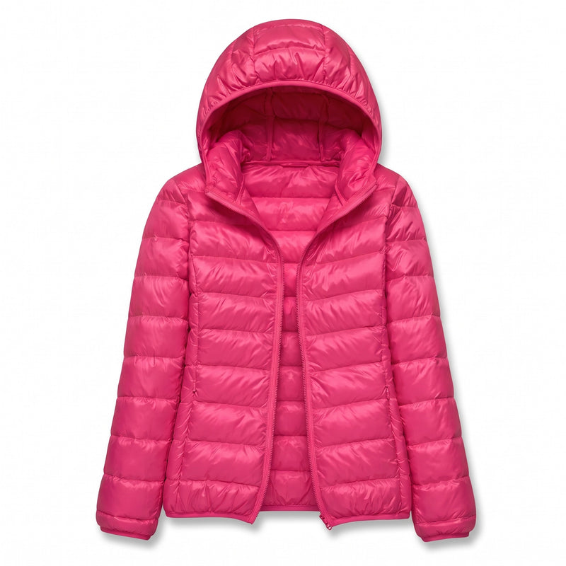 Women's Packable Down Jacket Lightweight Hooded Puffer Coat, product photo 10