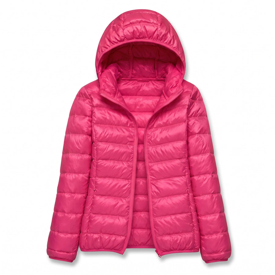 Women's Packable Down Jacket Lightweight Hooded Puffer Coat, product photo 10