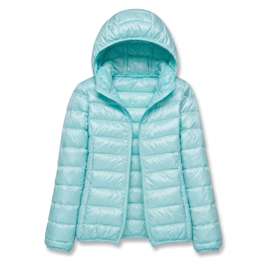 Women's Packable Down Jacket Lightweight Hooded Puffer Coat, product photo 14