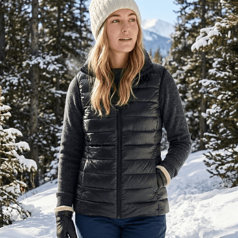 Women's Packable Down Vest Lightweight Warm Outdoor Layer – product view 5 | Great Lakes Outdoor