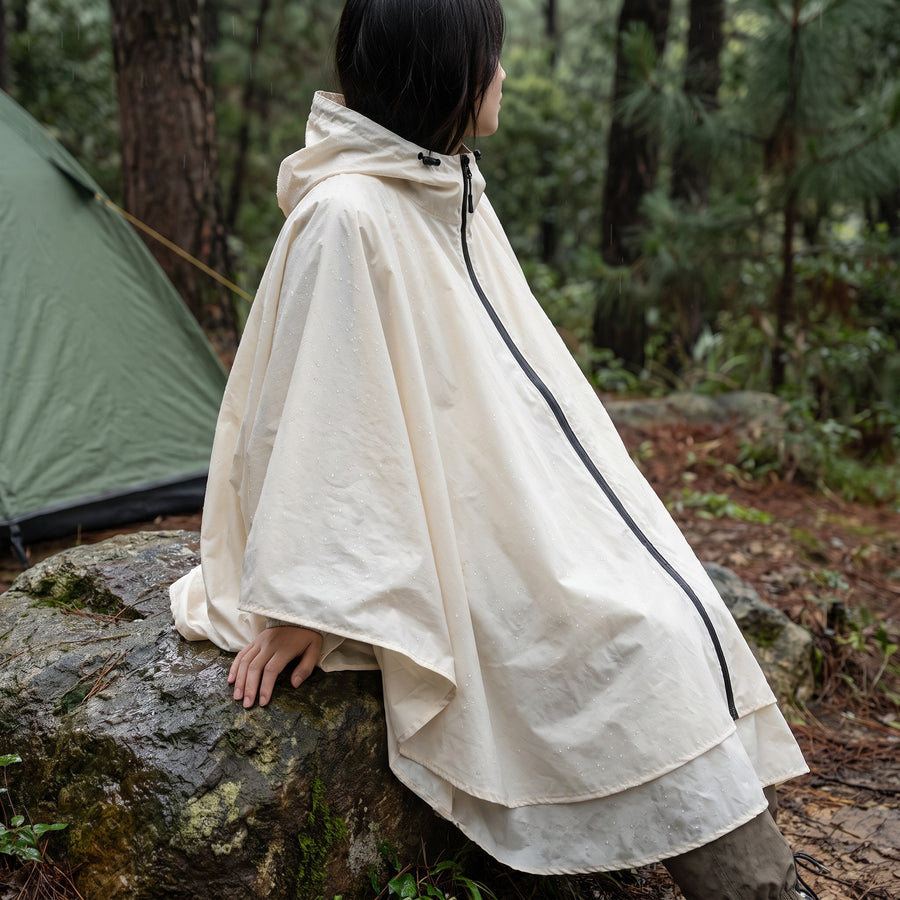 Women’s Rain Poncho Waterproof Breathable Packable Hooded Cape, product photo 5