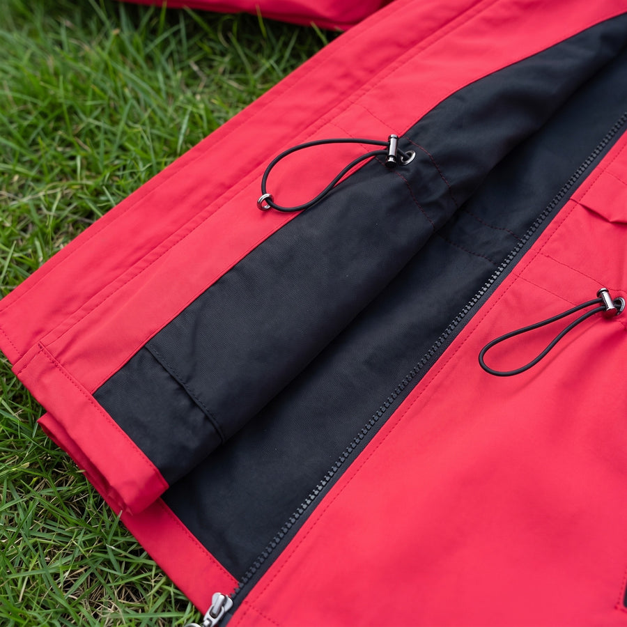 Women's Reversible Windbreaker Hooded Zip Pockets Drawcord Waist, product photo 4