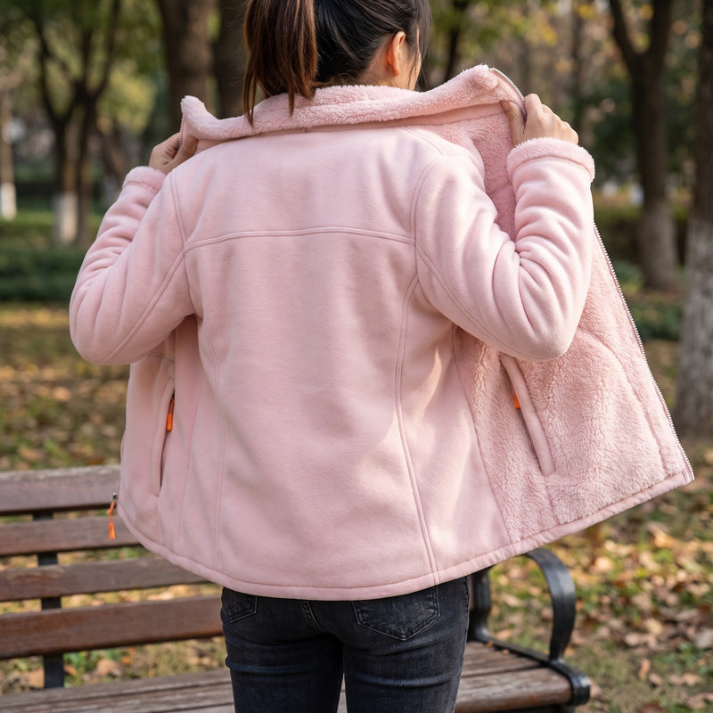 Women's Reversible Winter Coat Thickened Fluffy Warm Casual Jacket, product photo 5