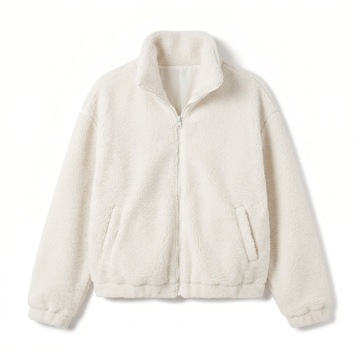 Women's Sherpa Fleece Jacket High Collar Full Zip Winter Coat, product photo 1