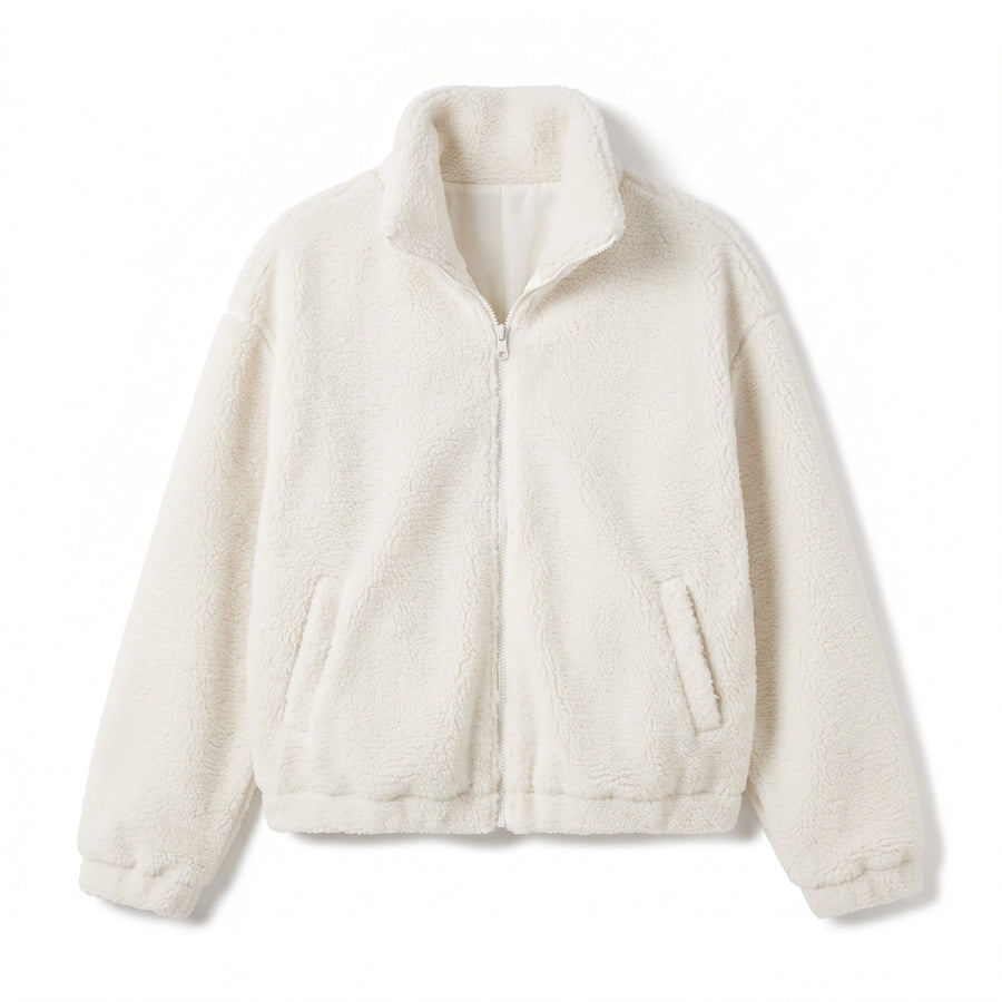 Women's Sherpa Fleece Jacket High Collar Full Zip Winter Coat, product photo 1