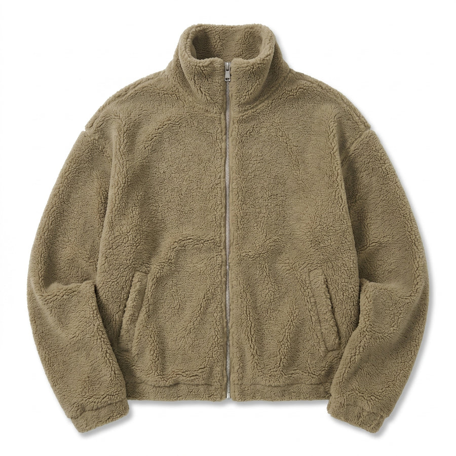 Women's Sherpa Fleece Jacket High Collar Full Zip Winter Coat, product photo 7
