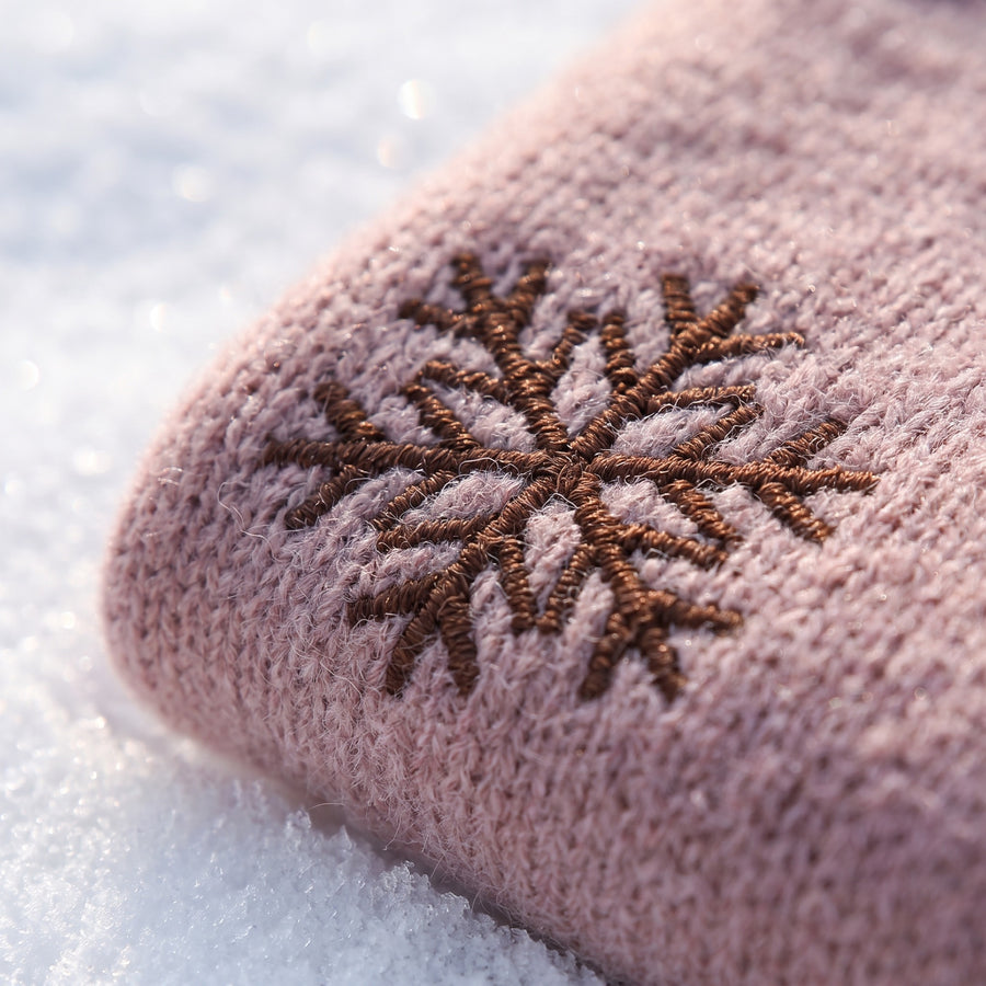 Women's Snowflake Sweater Embroidered Crew Neck Warm Knit Jumper, product photo 4
