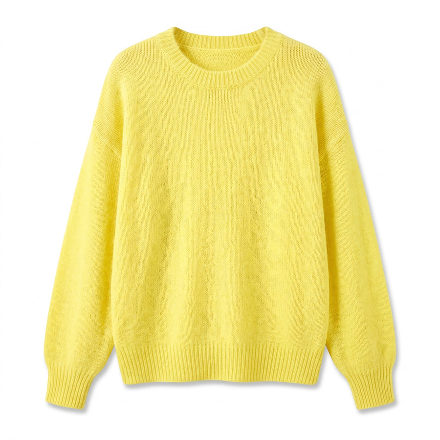 Women's Soft Texture Sweater Collarless Relaxed Fit Knit Pullover, product photo 6