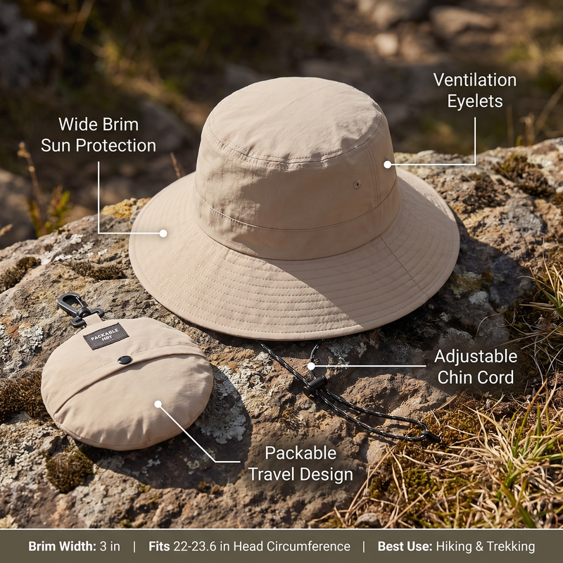 Women's Summer Hiking Hat Wide Brim Sun Protection Cap – product view 3 | Great Lakes Outdoor