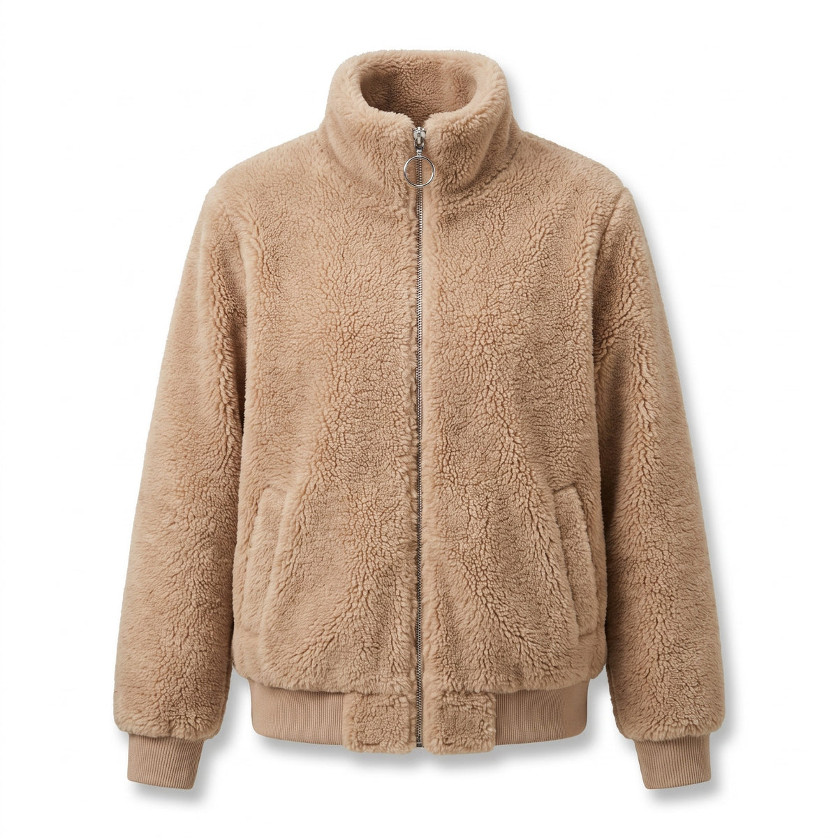 Women's Thick Velvet Sweatshirt Jacket Loose Fit Side Pockets, product photo 1