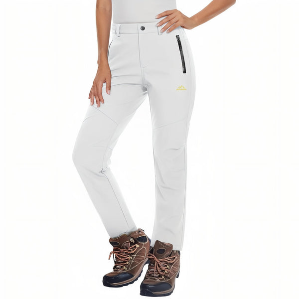 Women's Warm Waterproof Hiking Pants Winter Outdoor Fleece-Lined Trousers
