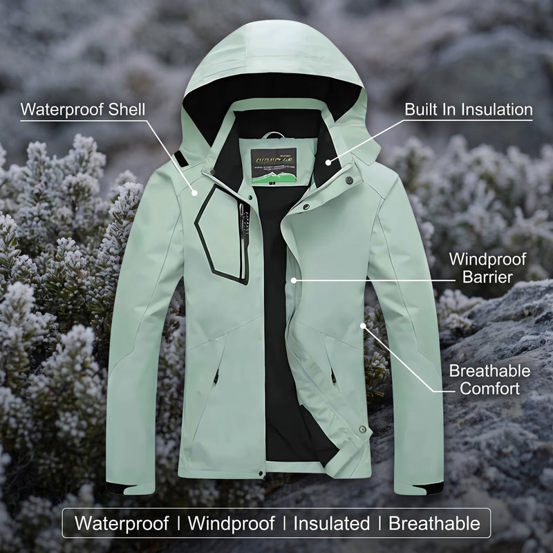 Women’s Waterproof Hiking Jacket Windproof Warm Trekking Coat, product photo 2