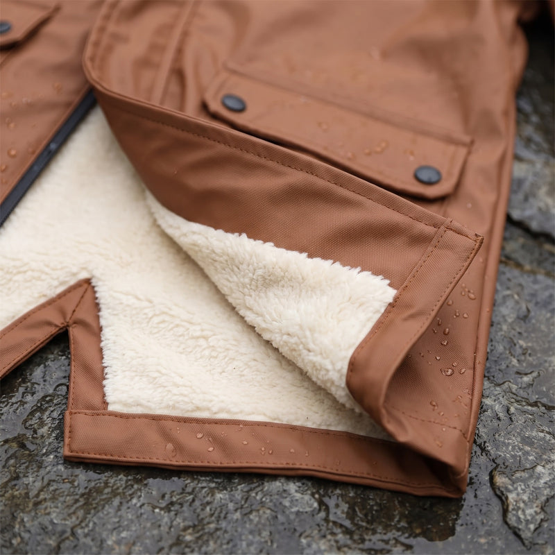 Women's Waterproof Jacket Fleece Lined Hooded Zip Up Rain Coat, product photo 4