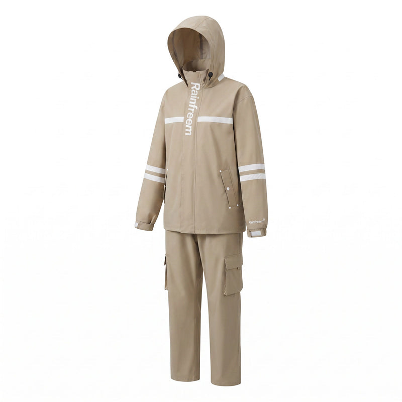Women's Waterproof Rain Suit Breathable Reflective Hooded Jacket Pants, product photo 7