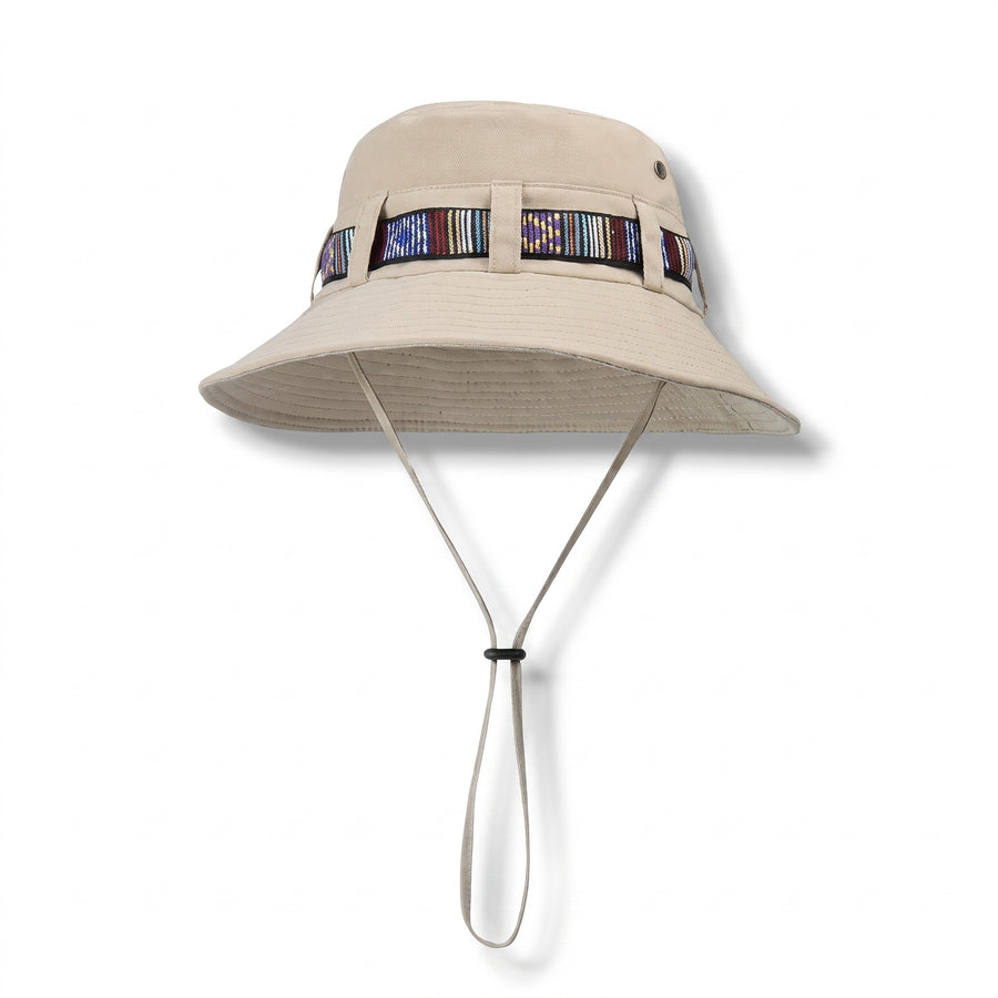 Woven Boho Sun Hat Wide Brim Adjustable Chin Cord Outdoor Travel, product photo 1