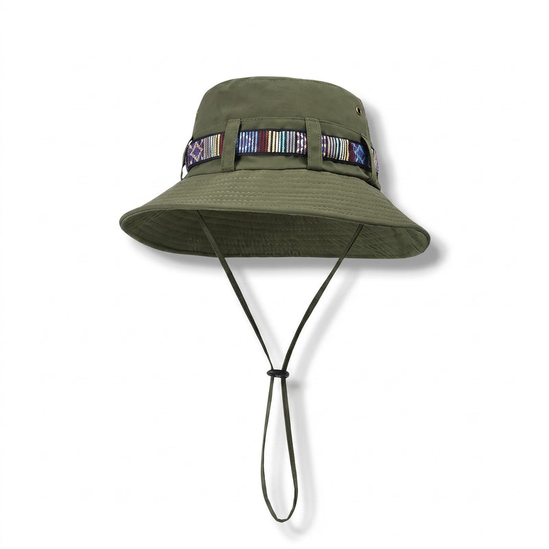 Woven Boho Sun Hat Wide Brim Adjustable Chin Cord Outdoor Travel, product photo 6