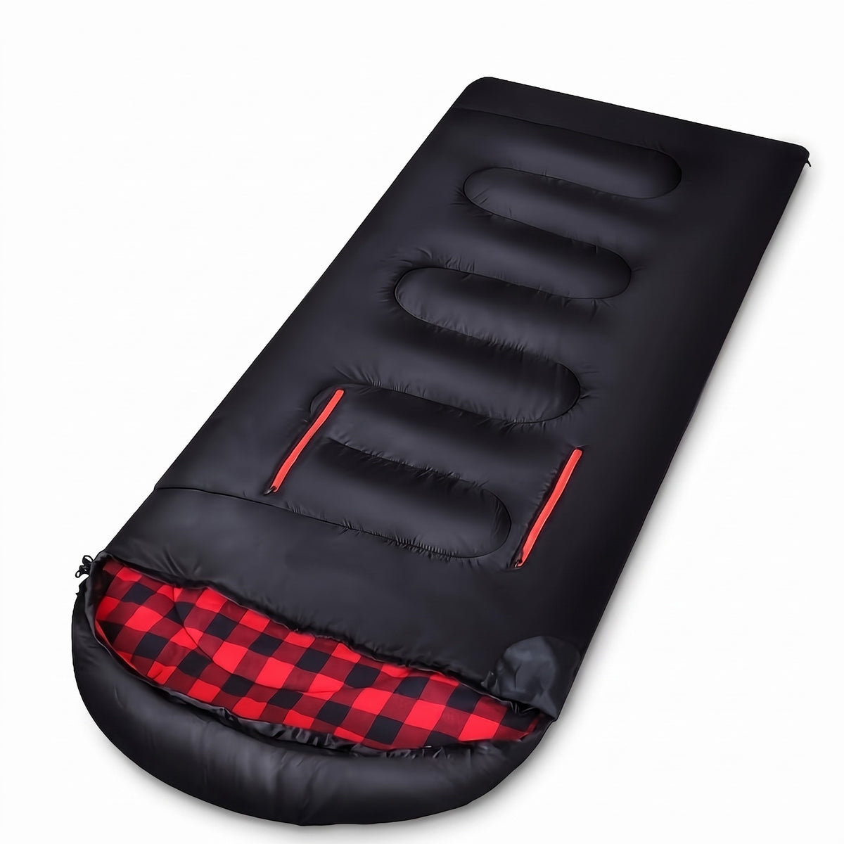 XXL Flannel Lined Sleeping Bag Rated 32F Four Season Envelope, product photo 1