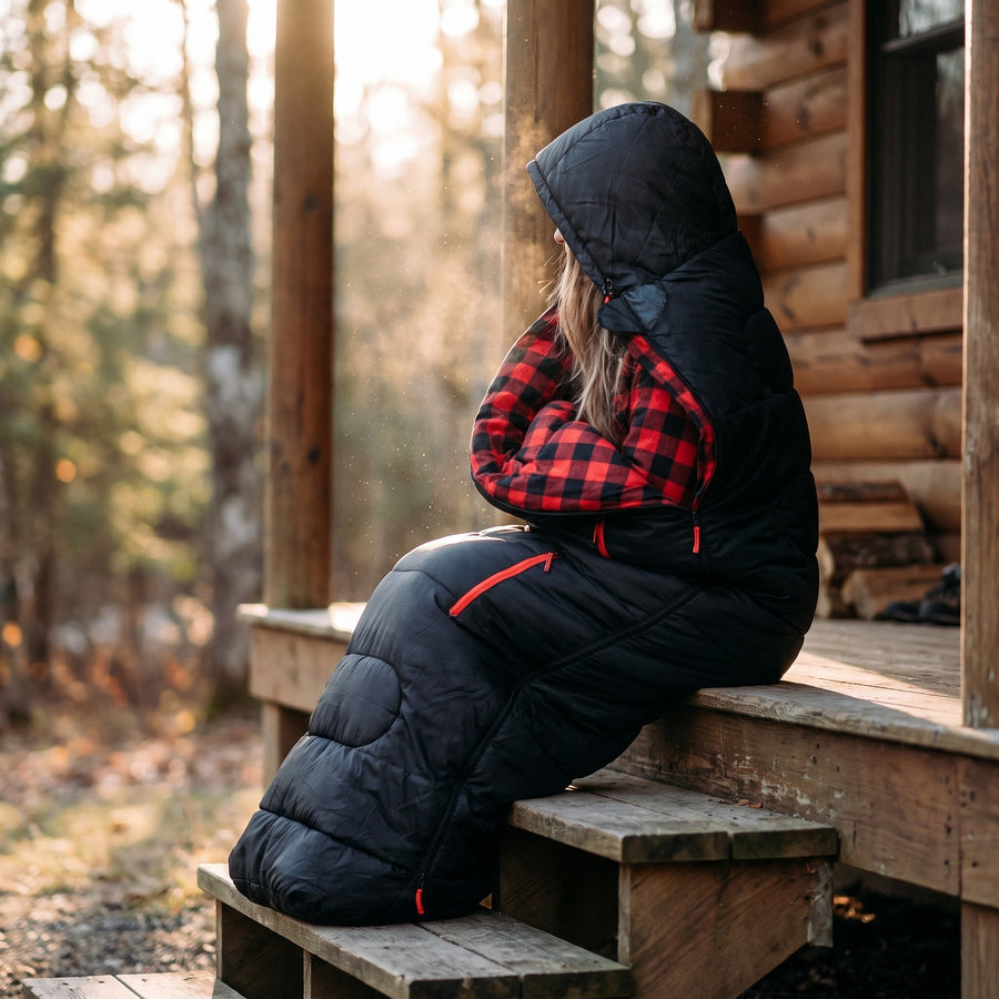XXL Flannel Lined Sleeping Bag Rated 32F Four Season Envelope, product photo 3