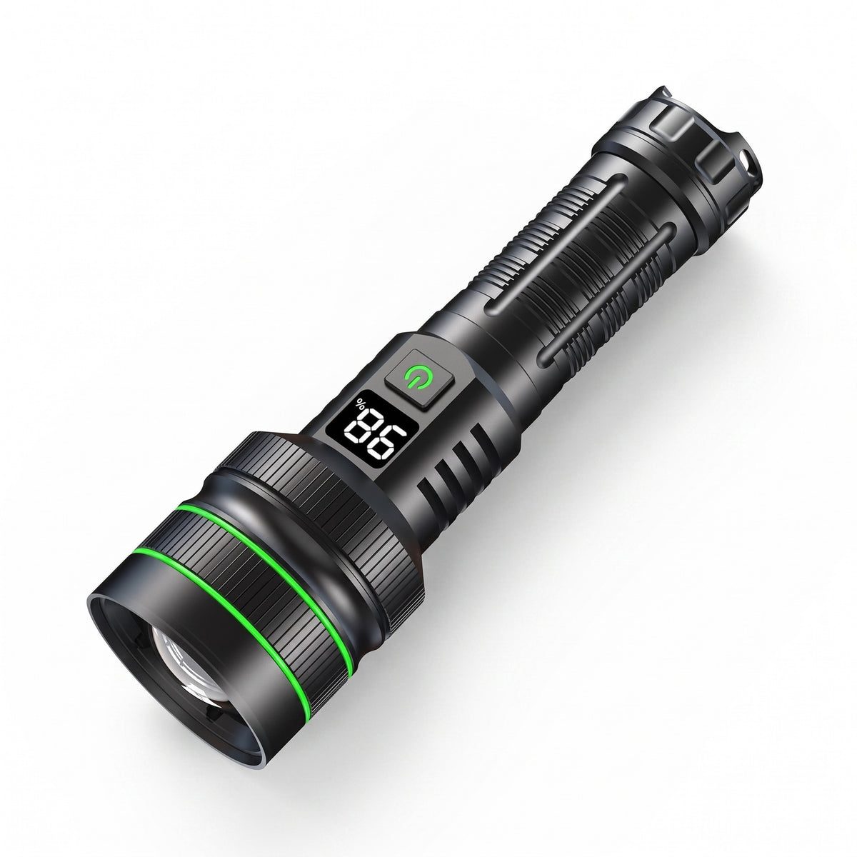 Zoomable LED Flashlight 1.9 Mile Beam IPX67 Rechargeable Torch, product photo 1