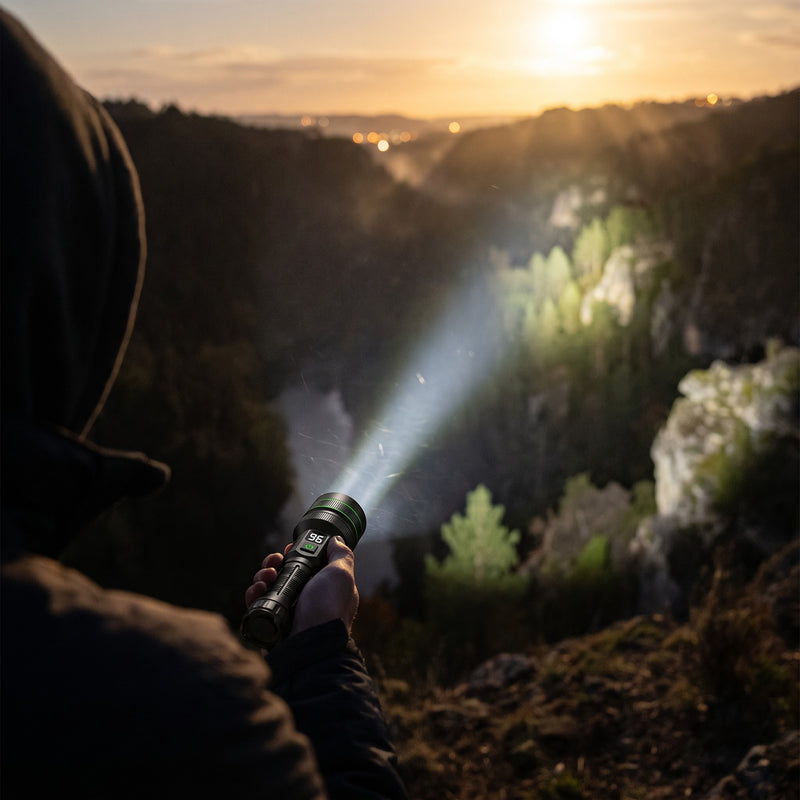 Zoomable LED Flashlight 1.9 Mile Beam IPX67 Rechargeable Torch, product photo 3