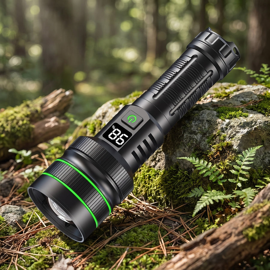 Zoomable LED Flashlight 1.9 Mile Beam IPX67 Rechargeable Torch, product photo 4