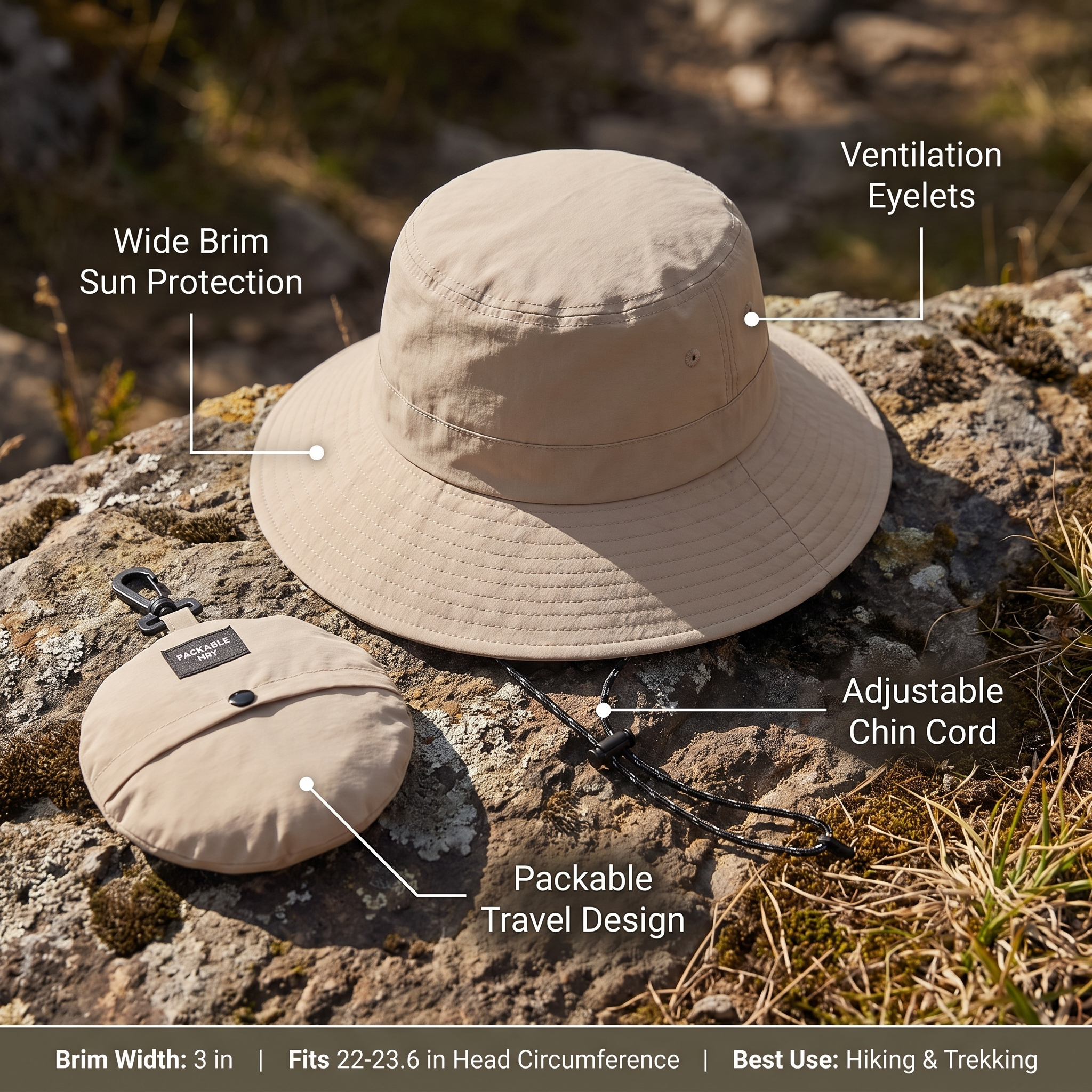Women's Summer Hiking Hat Wide Brim Sun Protection Cap