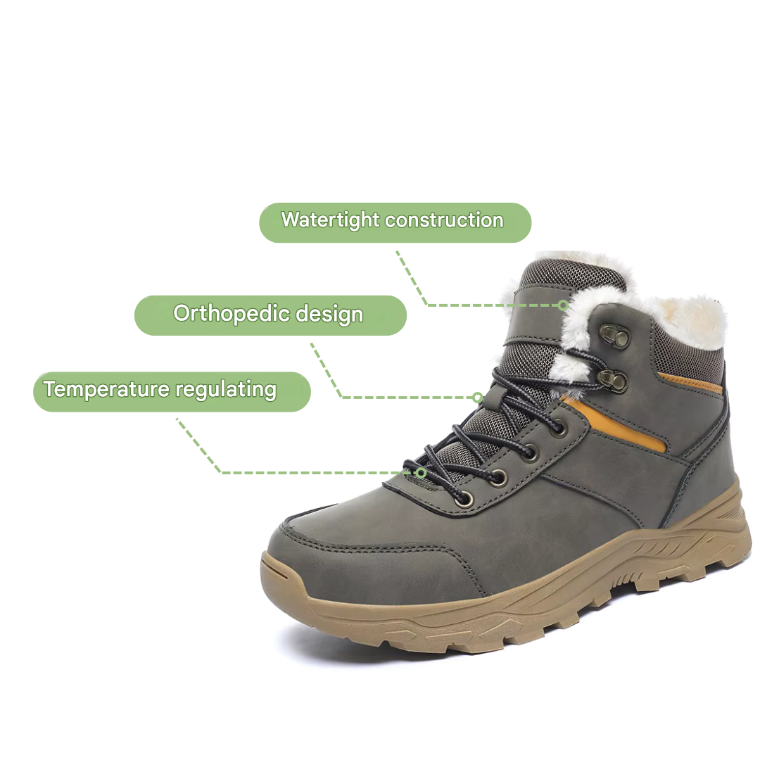 Men’s Waterproof Winter Hiking Shoes Warm Plush Lined Boots