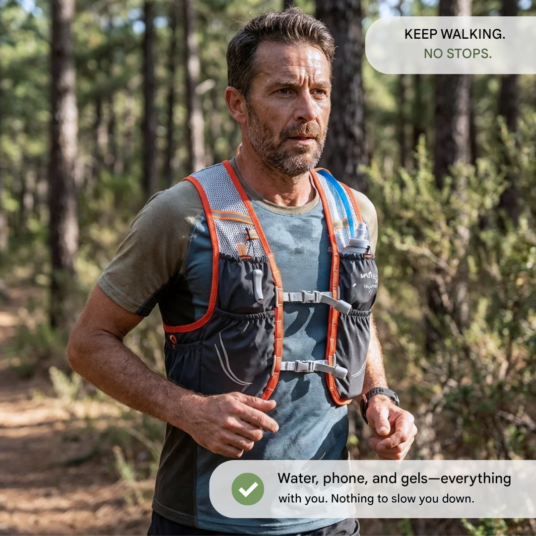 Trail Running Vest with Soft Flasks Hydration Backpack Unisex