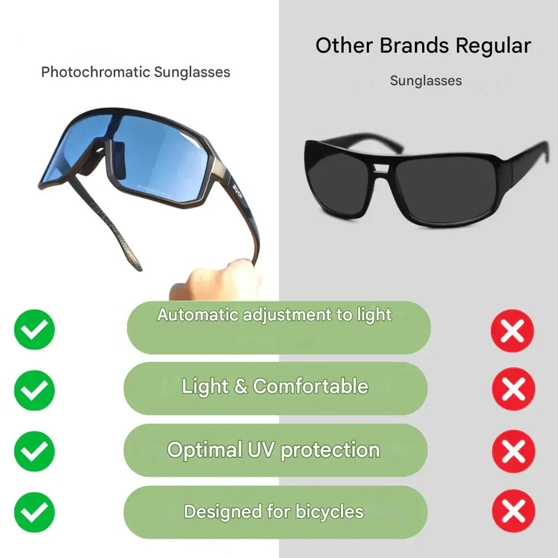 Photochromic Cycling Sunglasses UV Protection Lightweight Sports Eyewear