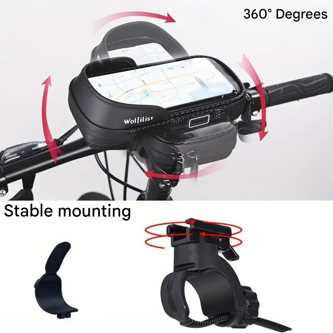 Waterproof Bicycle Phone Holder 360 Rotation Bike Handlebar Mount